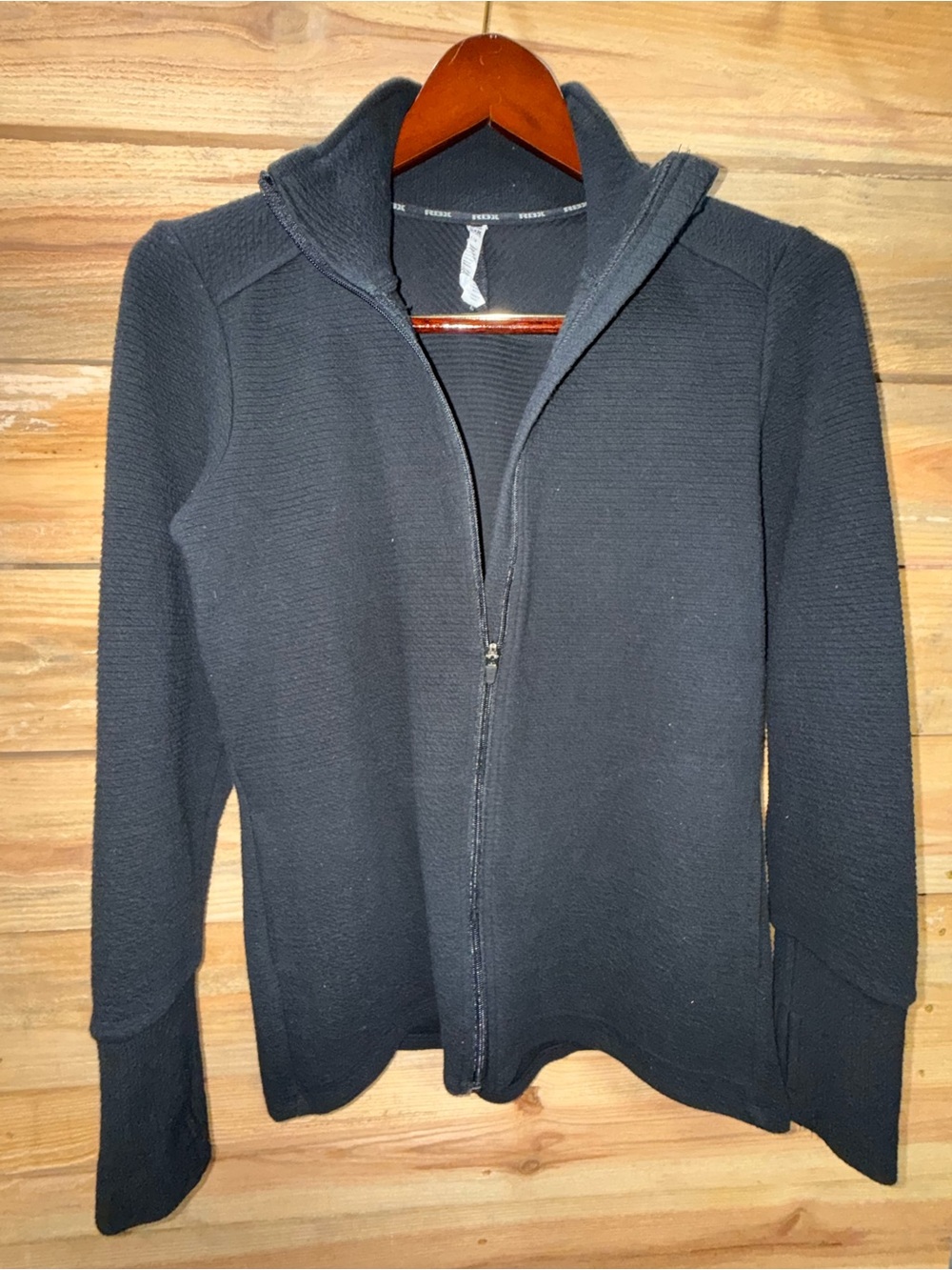 RBX Women’s Black Full-Zip Ribbed Jacket, Sweatshirt, Sweater, Medium - Picture 3 of 4